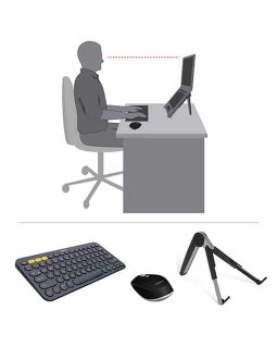 Laptop Set 2: Cricket Laptop Stand, Logitech K380 Keyboard, Logitech M240 Mouse