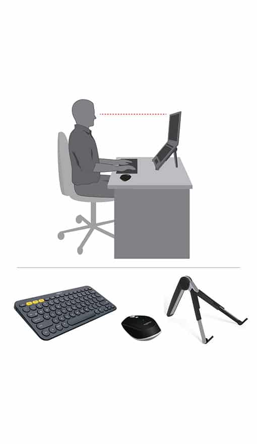 Laptop Set 2: Cricket Laptop Stand, Logitech K380 Keyboard, Logitech M240 Mouse