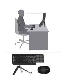 Laptop Set 1: Cricket Laptop Stand, Wired Numberslide Keyboard, Logitech M240 Mouse