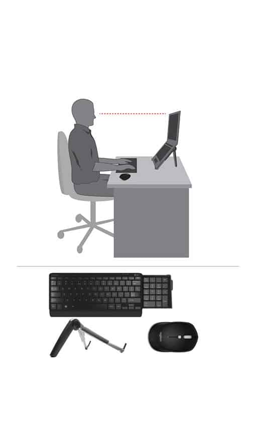 Laptop Set 1: Cricket Laptop Stand, Wired Numberslide Keyboard, Logitech M240 Mouse