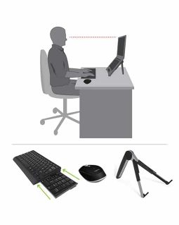 Laptop Set 5: Cricket Laptop Stand, Numberslide Keyboard (Bluetooth), Logitech M240 Mouse