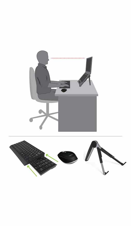 Laptop Set 5: Cricket Laptop Stand, Numberslide Keyboard (Bluetooth), Logitech M240 Mouse